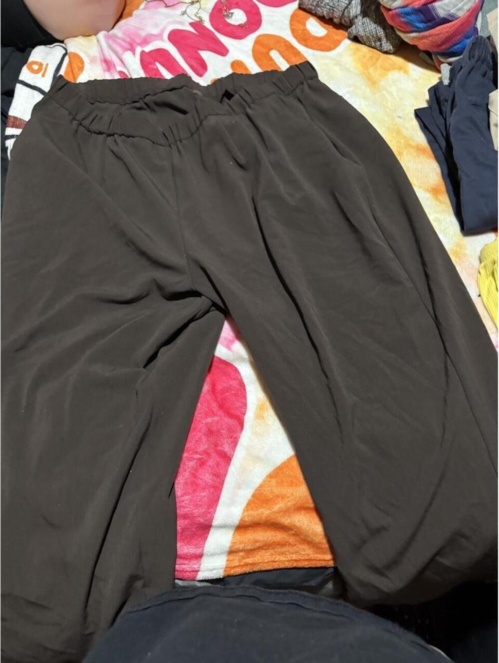 Women's Brown and Black Trousers